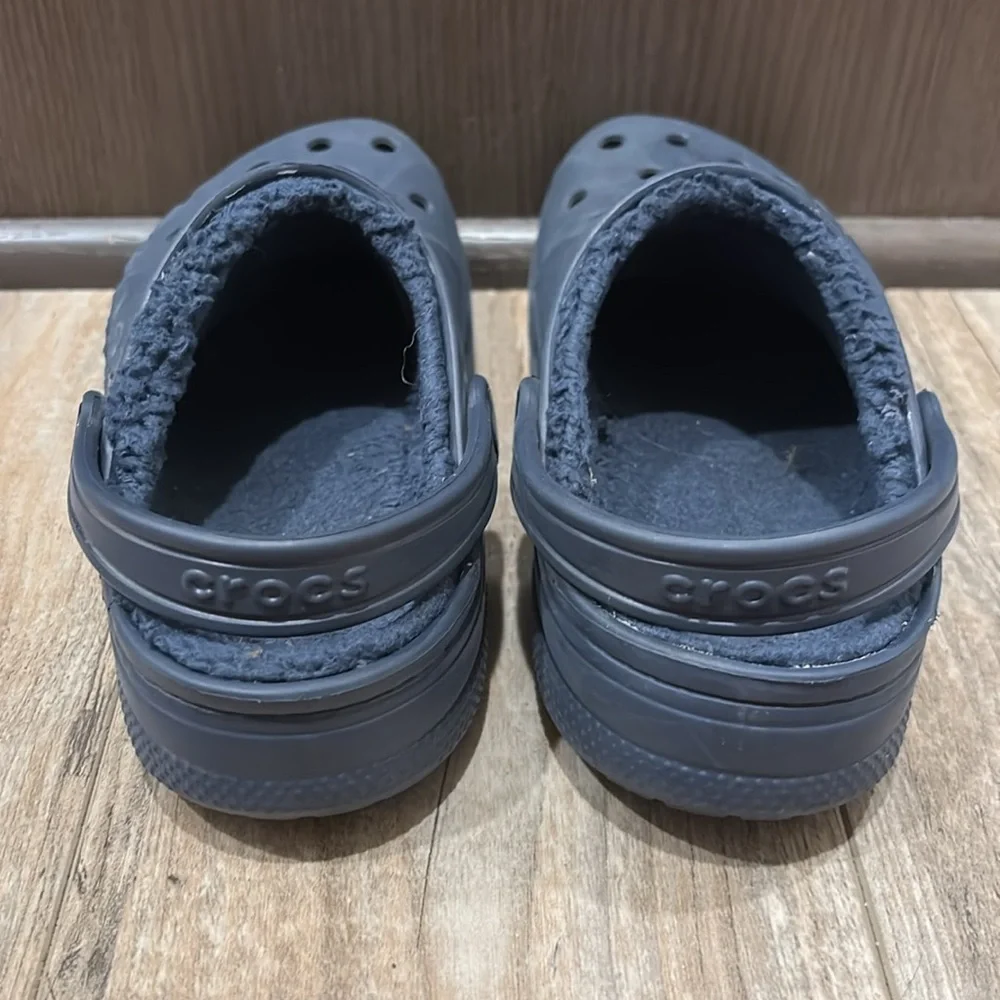 Crocs Baya Lined‎ Navy Blue Comfort Clogs Shoes Size 3 Youth